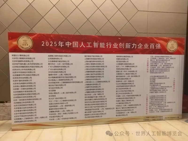 2025年中国人工智能行业创新力企业百强